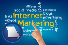 missouri map icon and internet marketing phrases