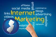 new-jersey map icon and internet marketing phrases