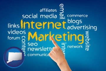 internet marketing phrases - with Connecticut icon