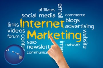 internet marketing phrases - with Hawaii icon