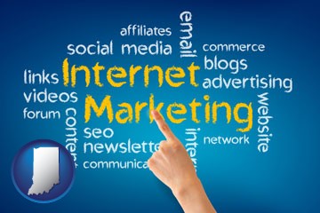 internet marketing phrases - with Indiana icon