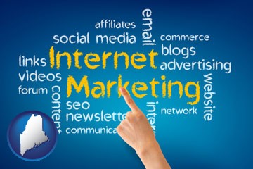 internet marketing phrases - with Maine icon